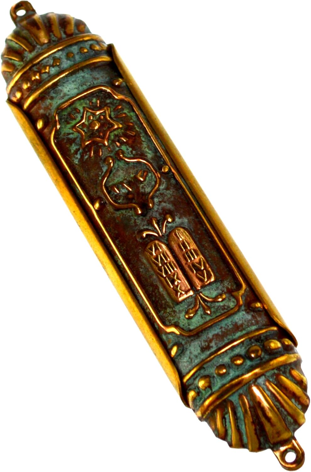 Elaine Coyne Collectible Artwear Verdigris Patina Solid Brass Mezuzah
