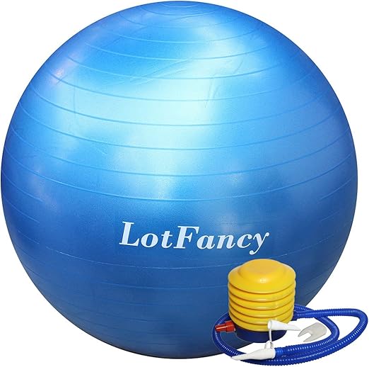 LotFancy Exercise Stability Ball with Foot Pump Fitness
