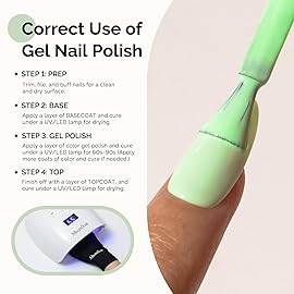 MelodySusie Hema Free Gel Nail Polish, 0.5 Fl Oz Thick Light Green Gel Polish, Non Toxic, Long Lasting, Soak Off UV Nail Polish, Manicure Nail Design Salon DIY Nail Art at Home 326