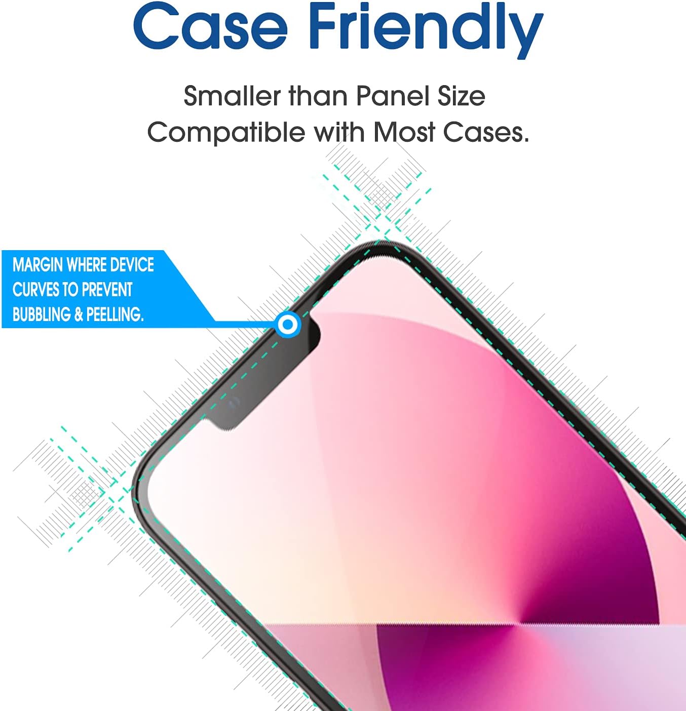 amFilm Glass Screen Protector Compatible with iPhone 13 Mini 5.4" Display, 2021, With Easy Installation Tray - Case Friendly, Tempered Glass, 3 Pack