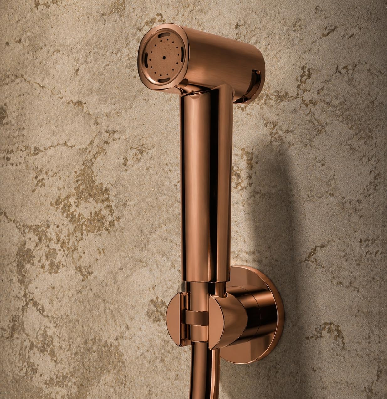 Ducha Higiénica para WC Empotrada con Grifo Monomando y Flexo | Bidet WC de Pared con Agua Fría y Caliente | Grifería Baño Moderna IMEX Toscana