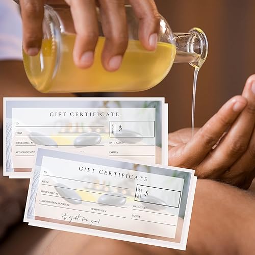 Miniatura 5 de Certificados de regalo en blanco  Paquete de 30  Tarjeta de regalo de tamaño de 3.75 x 8.25 pulgadas  Suministros de terapia de masaje  Suministros