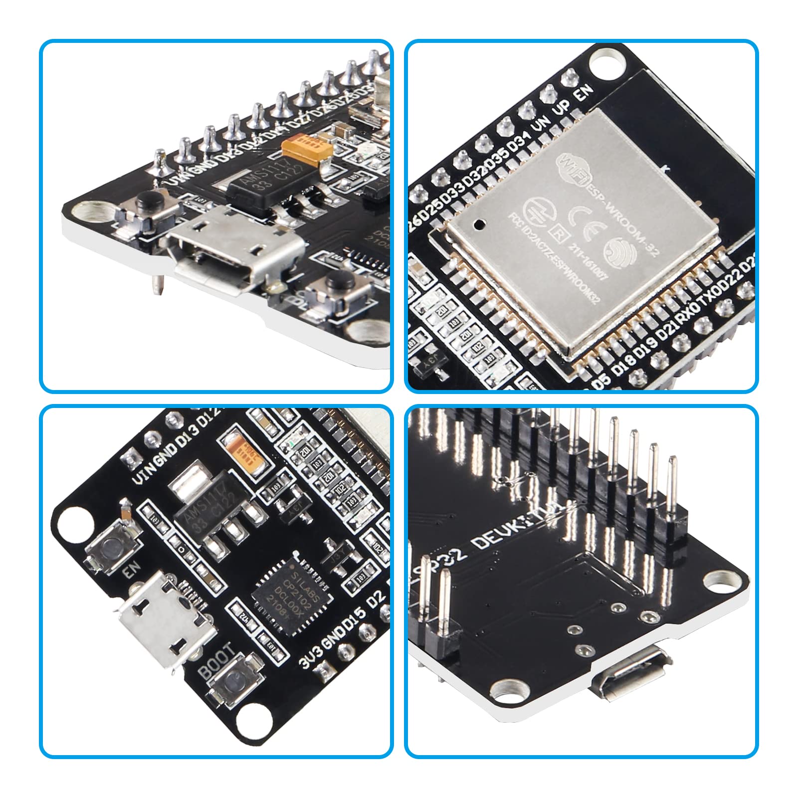ESP32 Boards 6PCs ESP32 Development Boards - ESP-32S Microcontroller ...