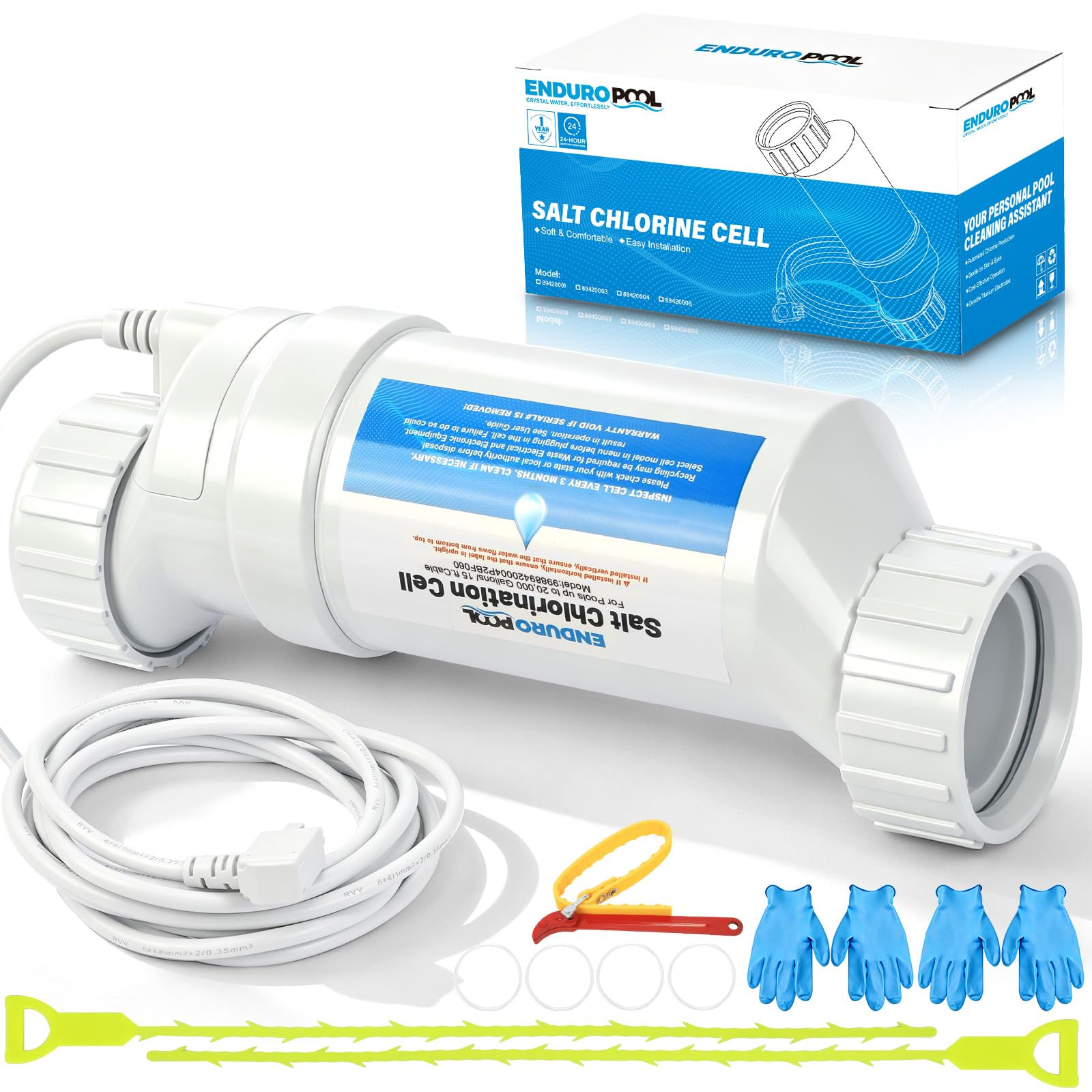 Photo 1 of Salt Cell Replacement for Hayward T-C-5, 20,000 Gallon Pool, Durable Titanium Core, Compatible with AquaRite AquaTrol ProLogic AQ-Logic Firmware 1.50+, Cuts Chlorine Costs Up to 56%