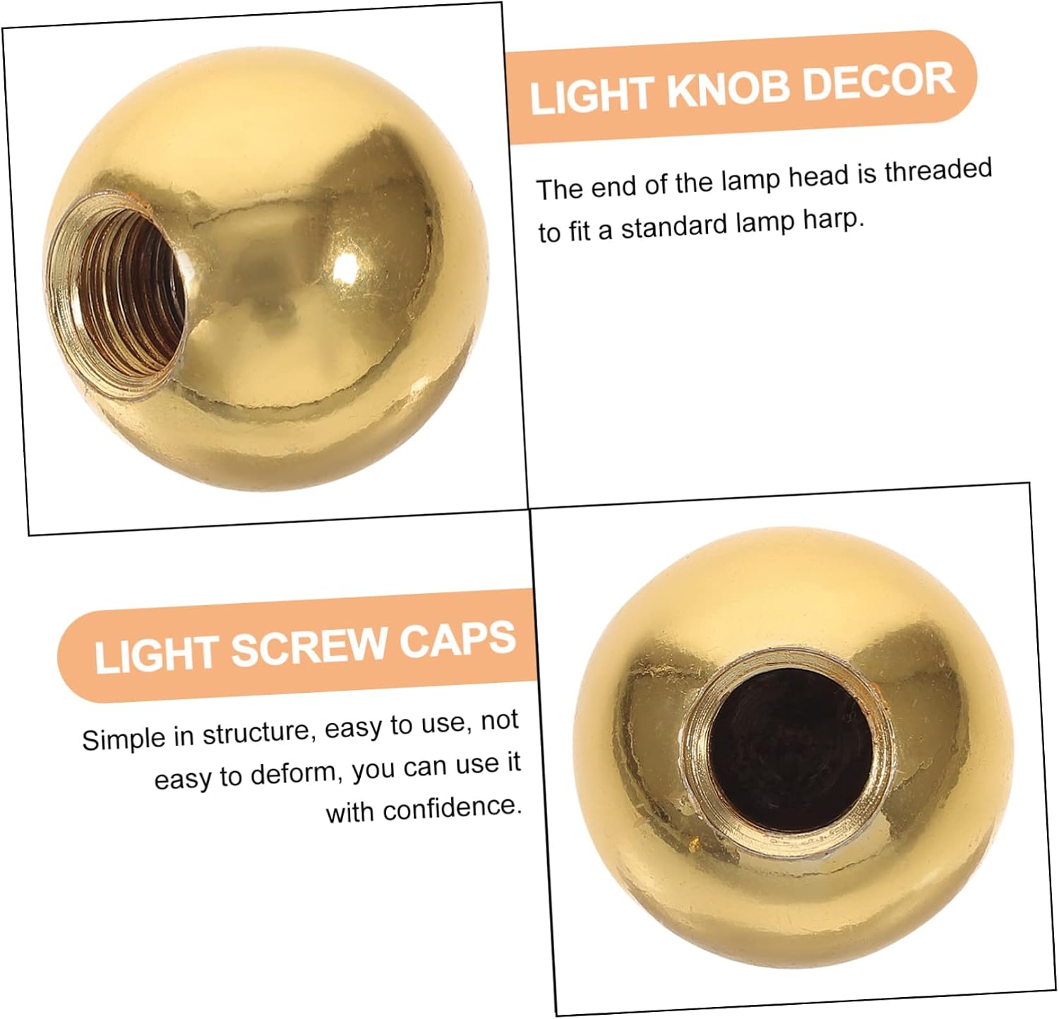 6Pcs Lamp Finials for Standard Harp Screw Cap Knob for Lamp Shade Decoration Easy to Install Durable and Stylish Lamp Topper for Table and Floor Lamps