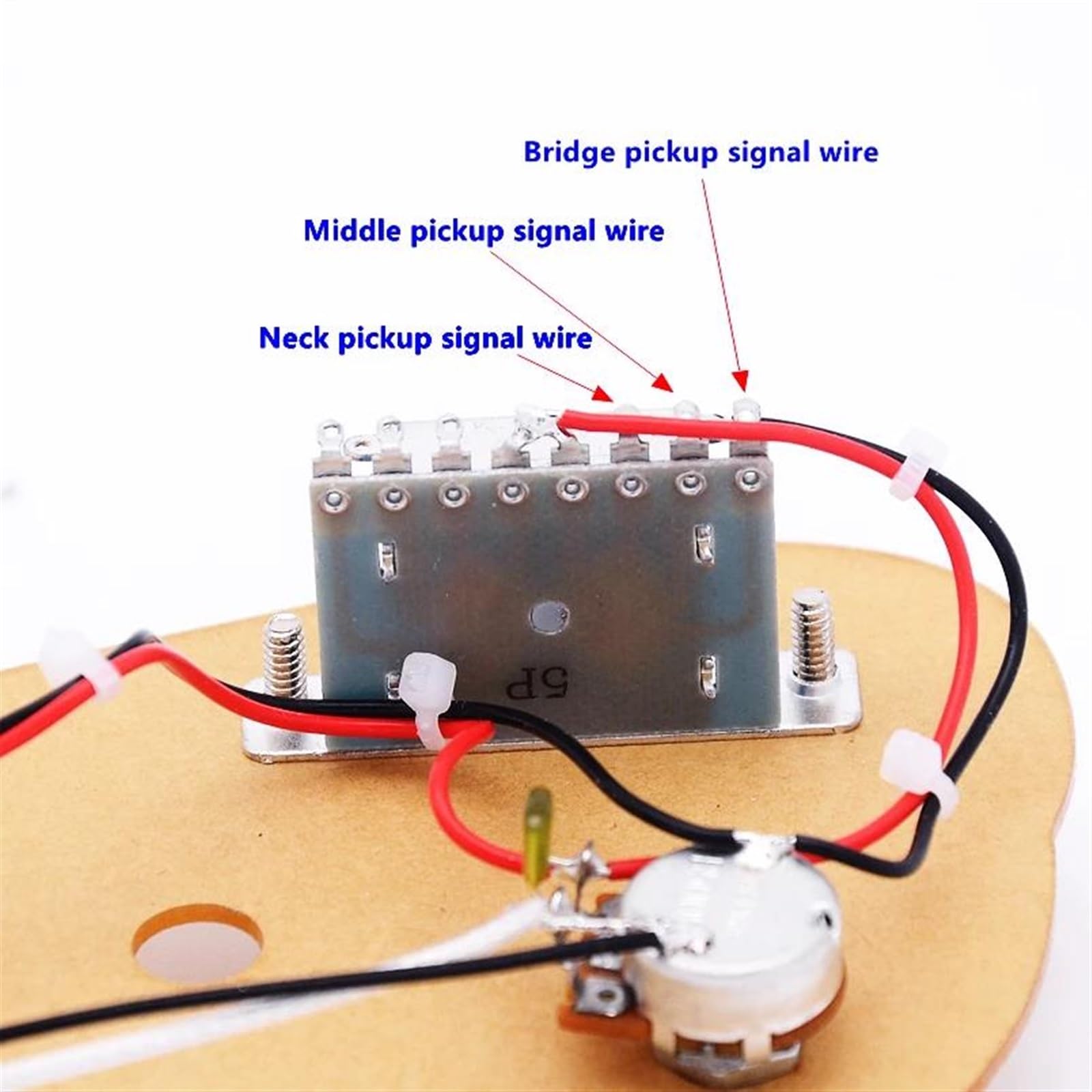 1 Zestaw 5-drożnych Potencjometrów 2x 500K Do Wiązki Przewodów Gitary Elektrycznej ST HSH