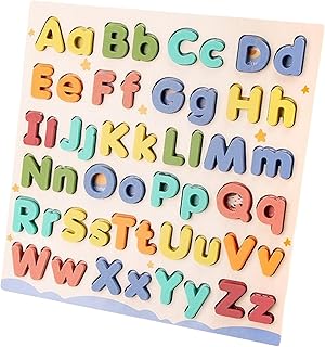 Comprar Juguetes Educativos Abecedario | Letras de Madera Mayúsculas y Minúsculas para Niños,Juego Interactivo Sensorial De Tablero con Bloques De Correspondencia para Niños En Casa Y