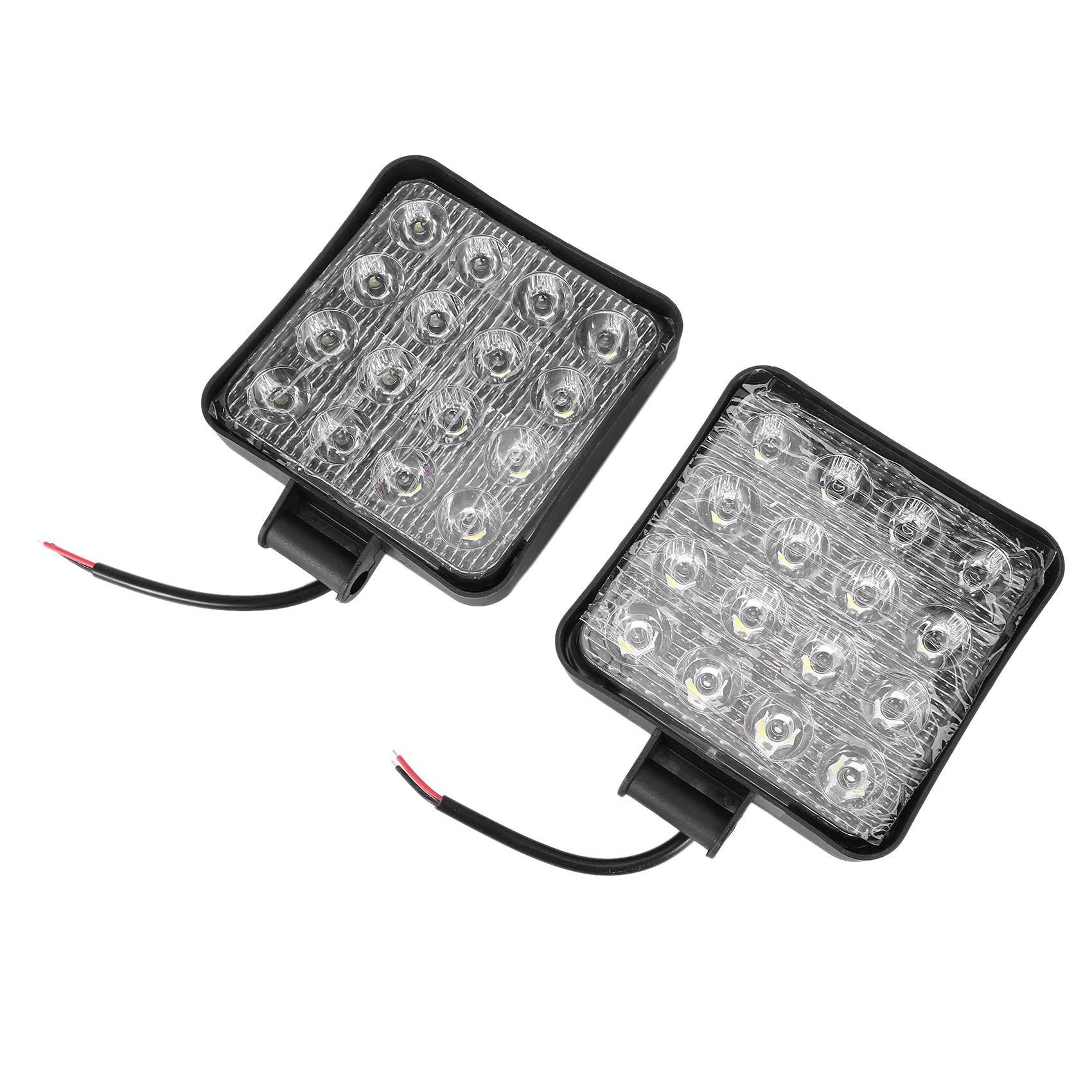 Uikdjgu 2 pcs 48W 6000k LED Spot Beam Square Work Lights Lamp Tractor SUV Truck 4WD 12V 24V