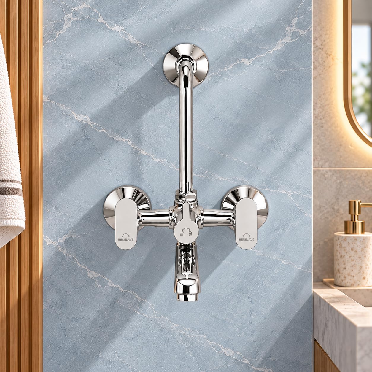 Hindware Benelave Wall Mixer - Chrome Finish -6