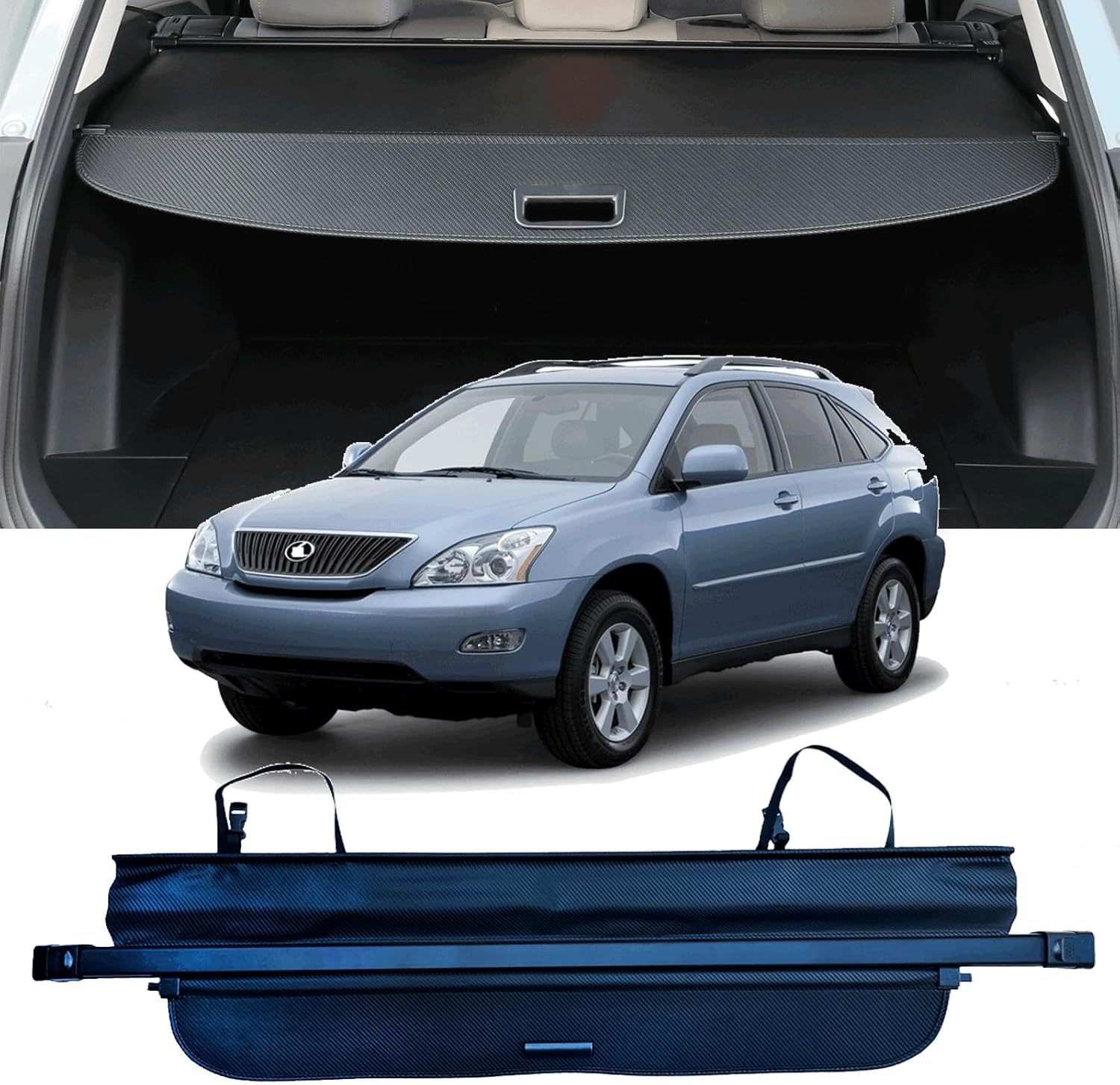 Cargo Cover Compatible with Lex/us RX350 RX450h 2004-2009 SUV Accessories Retractable Rear Trunk Cover Trunk Security Privacy Screen RX350 RX330 RX400h Cargo Cover 2004 2005 2006 2007 2008 2009