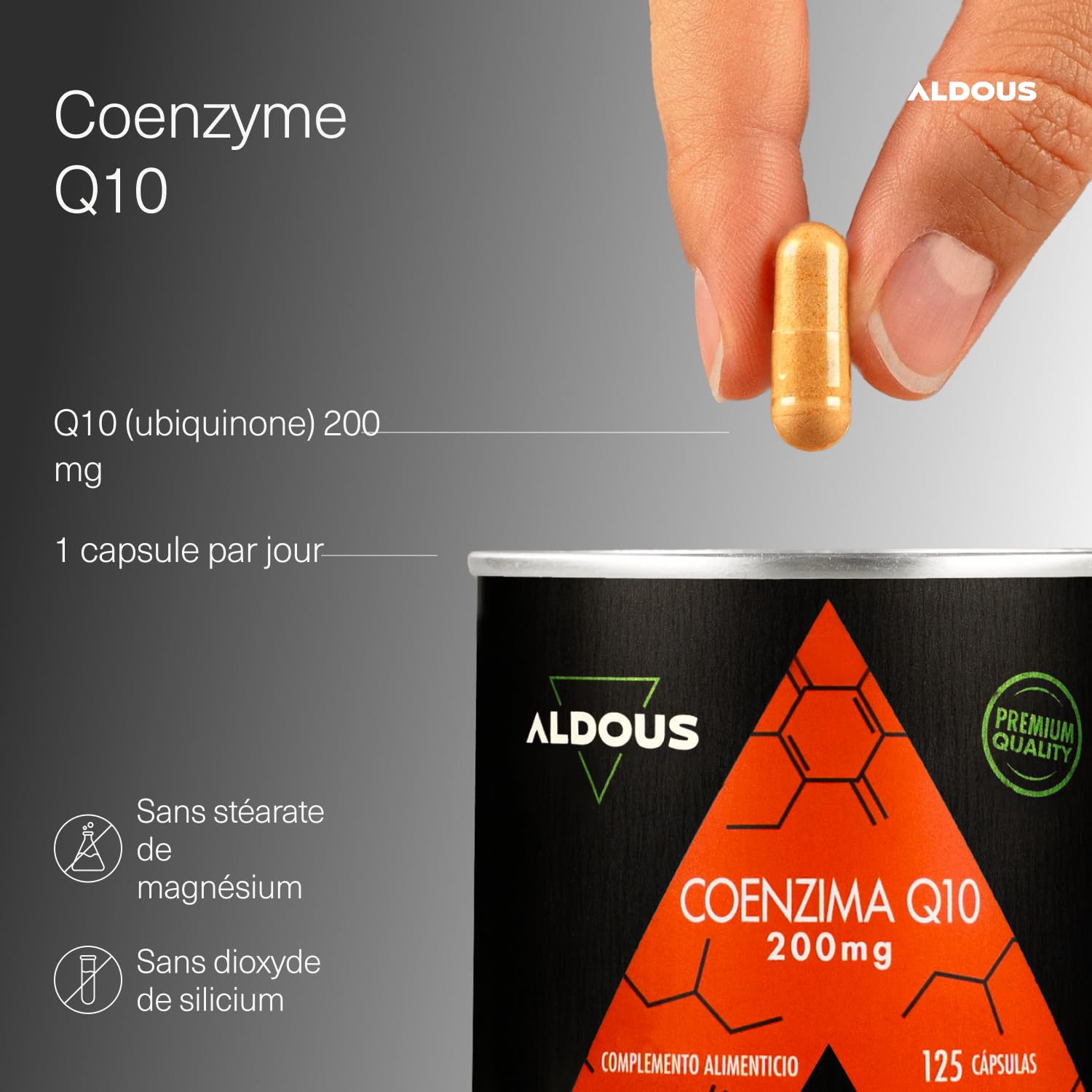 Coenzyme Q10 200 mg, formule végétalienne - À partir de 4 mois | CoQ10 (ubiquinone) fermentée naturellement - Énergie cellulaire et réduction de la fatigue- Antioxydant anti-âge