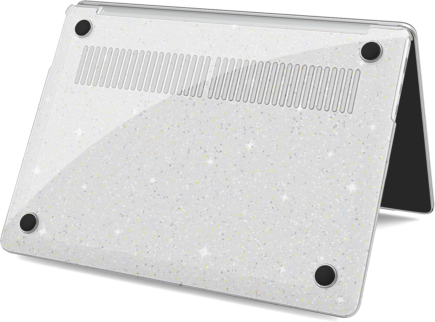 G JGOO Compatible with 13.8 inch Microsoft Surface Laptop 7 Case Touchscreen 2024 (7th Edition) Model 2036, Clear Glitter Plastic Hard Shell Case + Keyboard Cover + 50 Pcs Laptop Stickers, Sparkly - Image 6