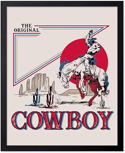 Miniatura 88 de Poster Master Póster de Rodeo marrón – Estampado retro de vaquero sobre caballo – Arte de vaquero – Arte occidental – Arte del salvaje oeste –