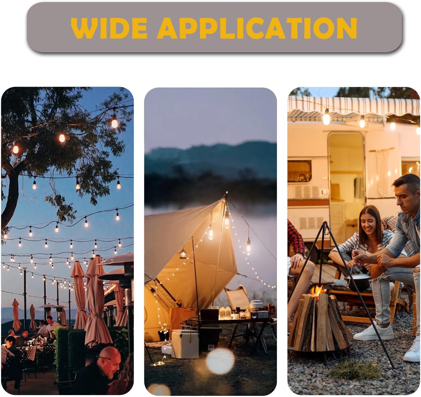 Jslinter 100Pack 2W S14 LED String Light Bulbs Replacement, 120LM, 2700K Warm White, Shatterproof, E26 Screw Base