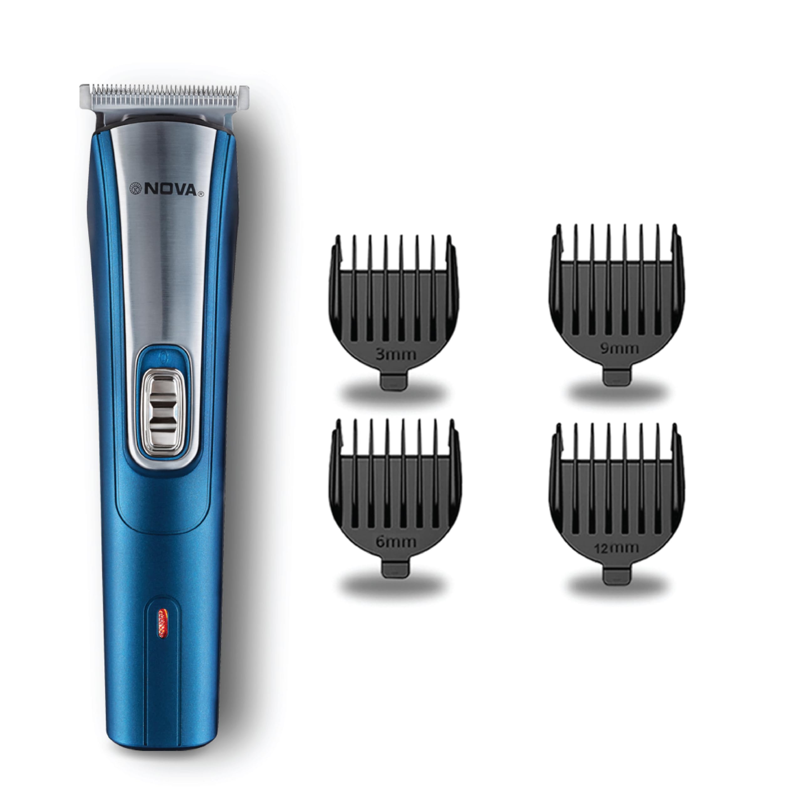 Nova Men Nht 1042 Usb Battery Powered Trimmer 60 Min Runtime 5 Length Settings (Blue)