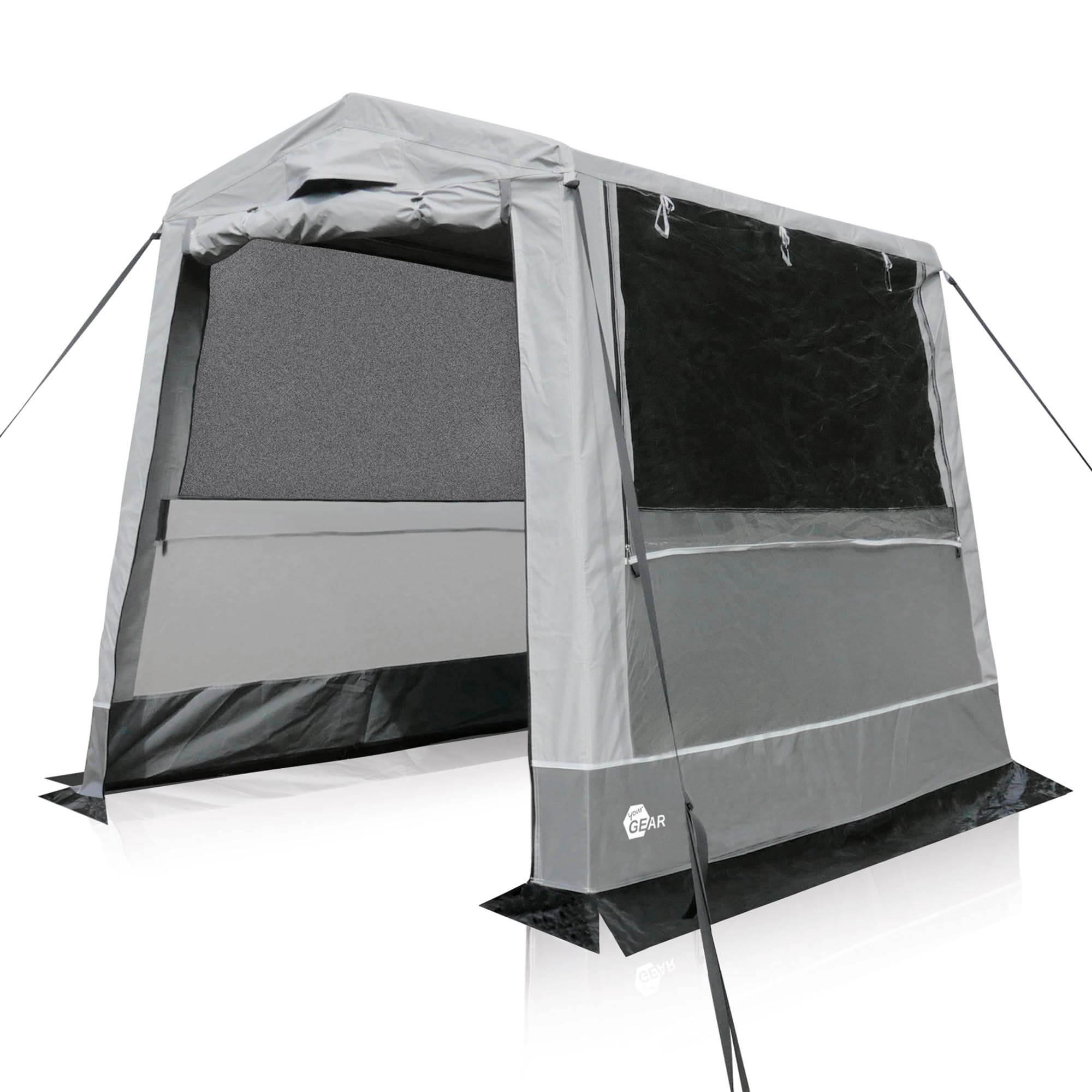 Your GEAR tenda Trient Multi Storage – Attrezzatura da cucina, tenda impermeabile, 240 x 180 x 200 cm, 2 finestre, UV 50+, adatta per l'inverno, tetto e pareti in PVC