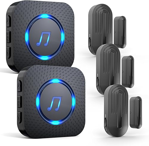 Miniatura 13 de Timbre de puerta Sanjie, timbres de puerta inalámbricos con alarma de entrada cuando la puerta se abre para casa/negocio/oficina/tienda con alcance