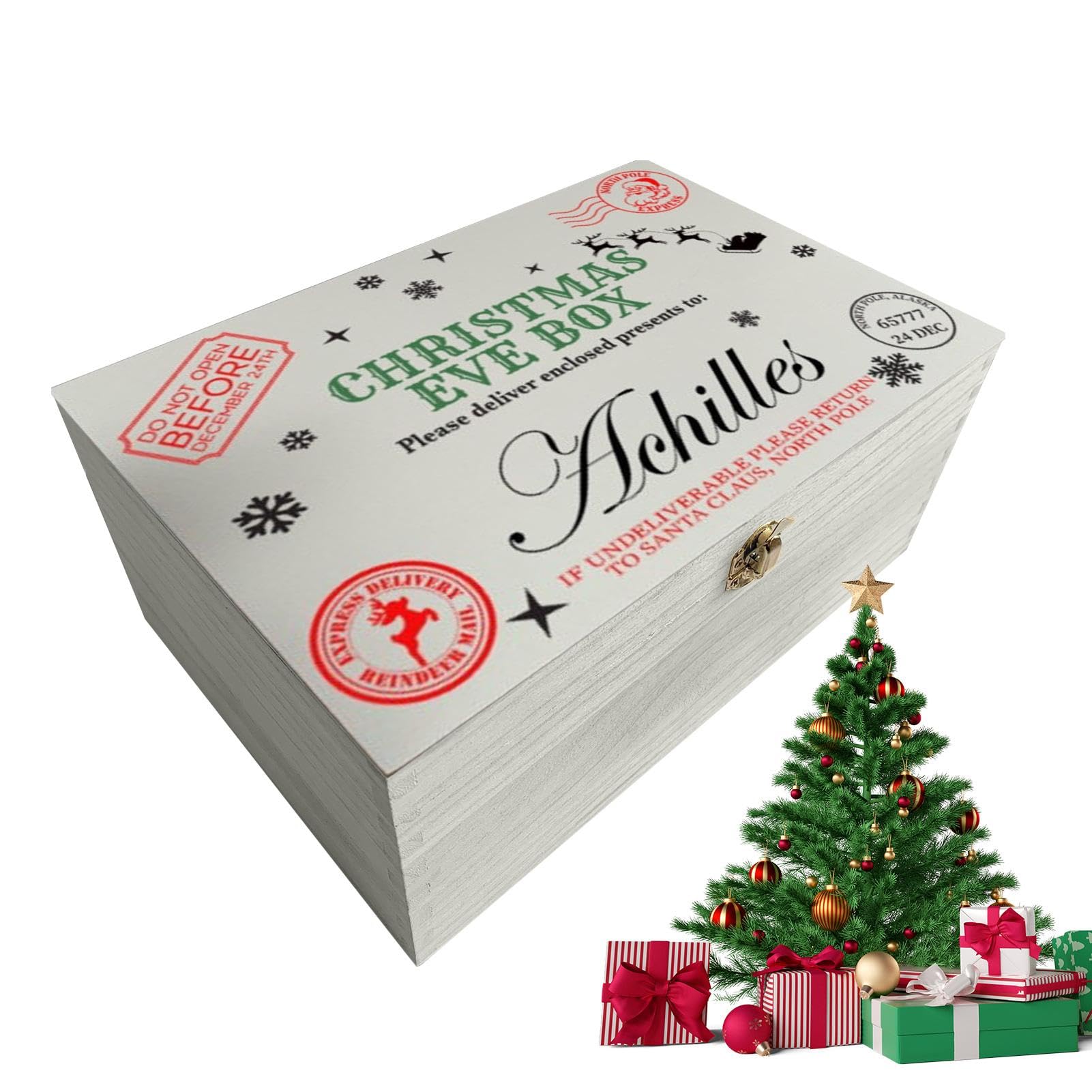 Boîte de réveillon de Noël en bois pour emballage de fête