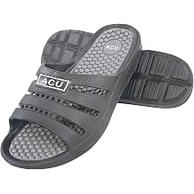 Massaging Comfort Slides Mens, Sandals | Black/Gray, 10