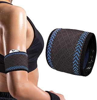 Diabetes Arm Band for Insulin Pod Monitoring Systems - Omnipod Dexcom Protects Insulin Pod - Washable and Reusable Replace Adhesive Patches Tape (S, Blue)