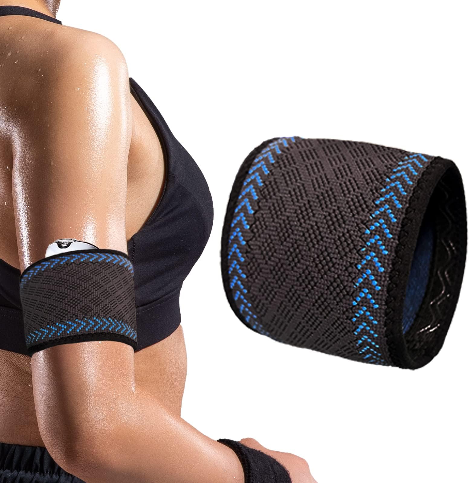 Diabetes Arm Band for Insulin Pod Monitoring Systems - Omnipod Dexcom Protects Insulin Pod - Washable and Reusable Replace Adhesive Patches Tape (XS-S, Blue)