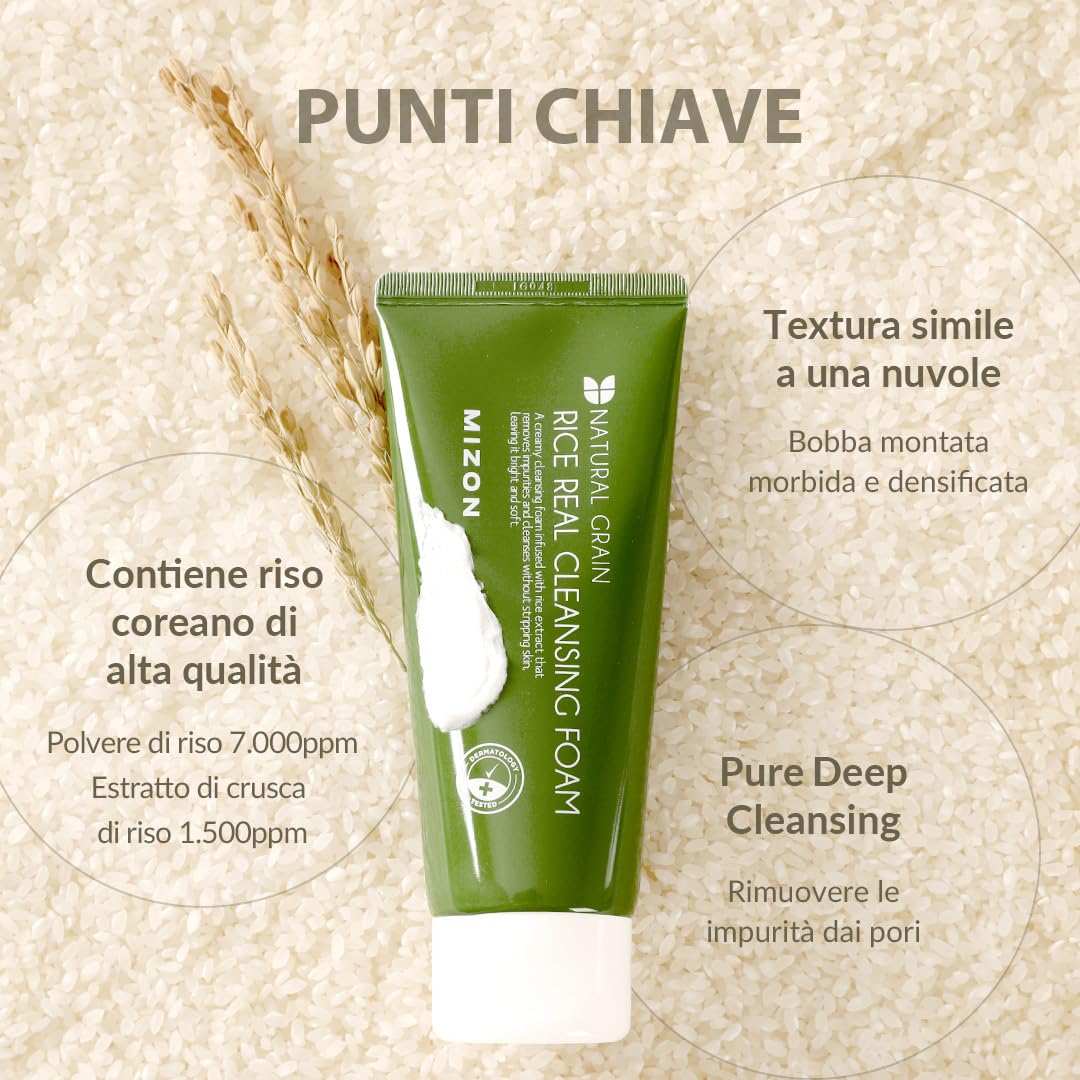 [MIZON] Rice Real Cleansing Foam Riso Reala Sciumo Detergente