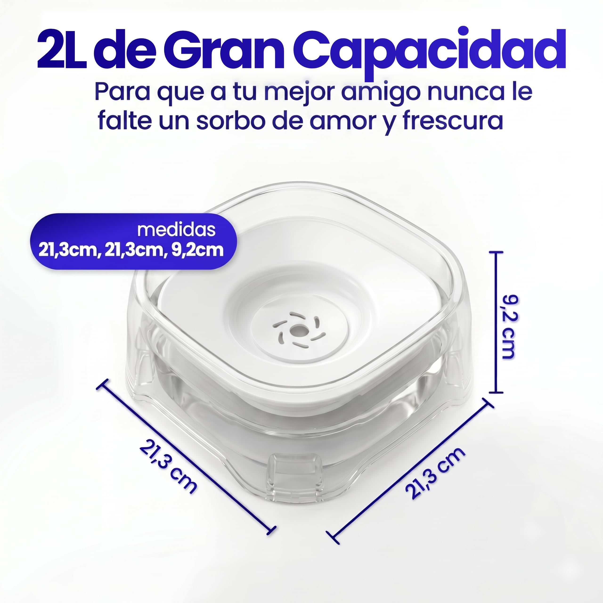Bebedero Perro 2L Antigoteo Portatil - Cuenco de Agua para Mascotas Medianas Grandes - Dispensador Antisalpicaduras Fuente - Ideal Viaje en Coche y Camping
