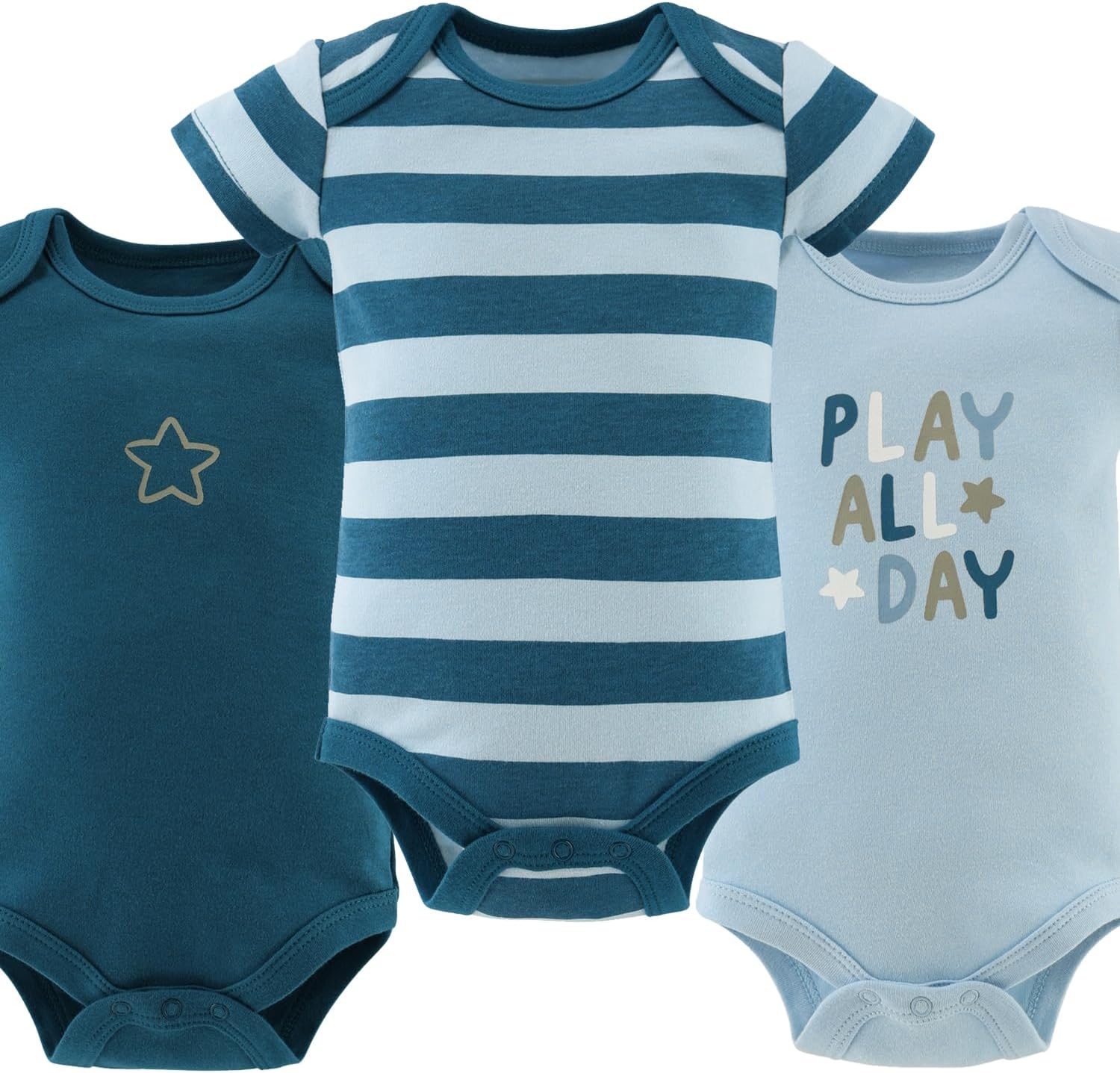The Peanutshell Baby Boy Bodysuits - Newborn to 24 Months Baby Boy Clothes, 100% Cotton Infant Outfits - Star Stripe - Image 5