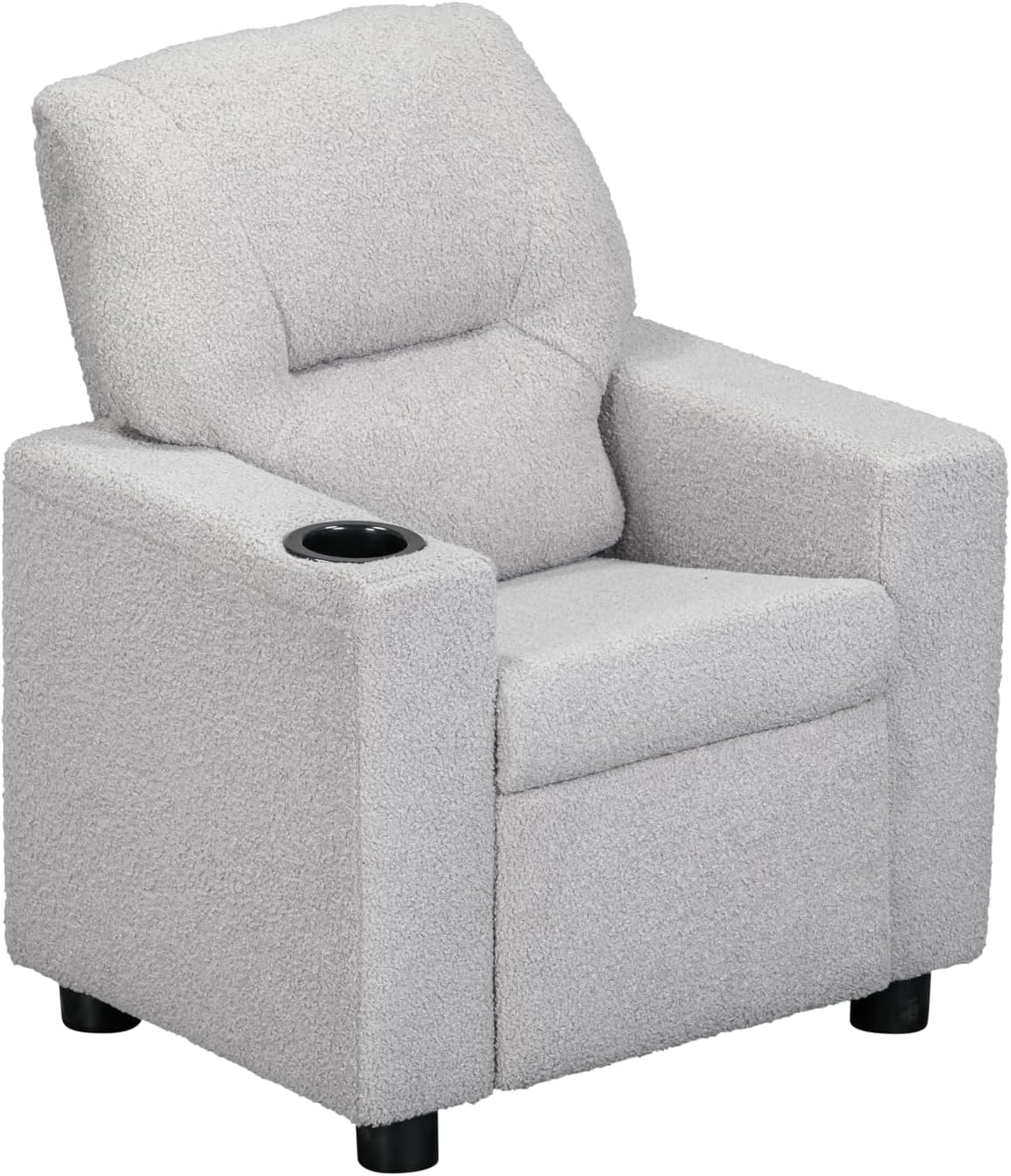 Olive & Opie Oakley Kids/Toddler Push Back Recliner Chair, Lounge Sofa for Boys & Girls Ages 3 and Up, Soft Upholstery, Wooly Gray