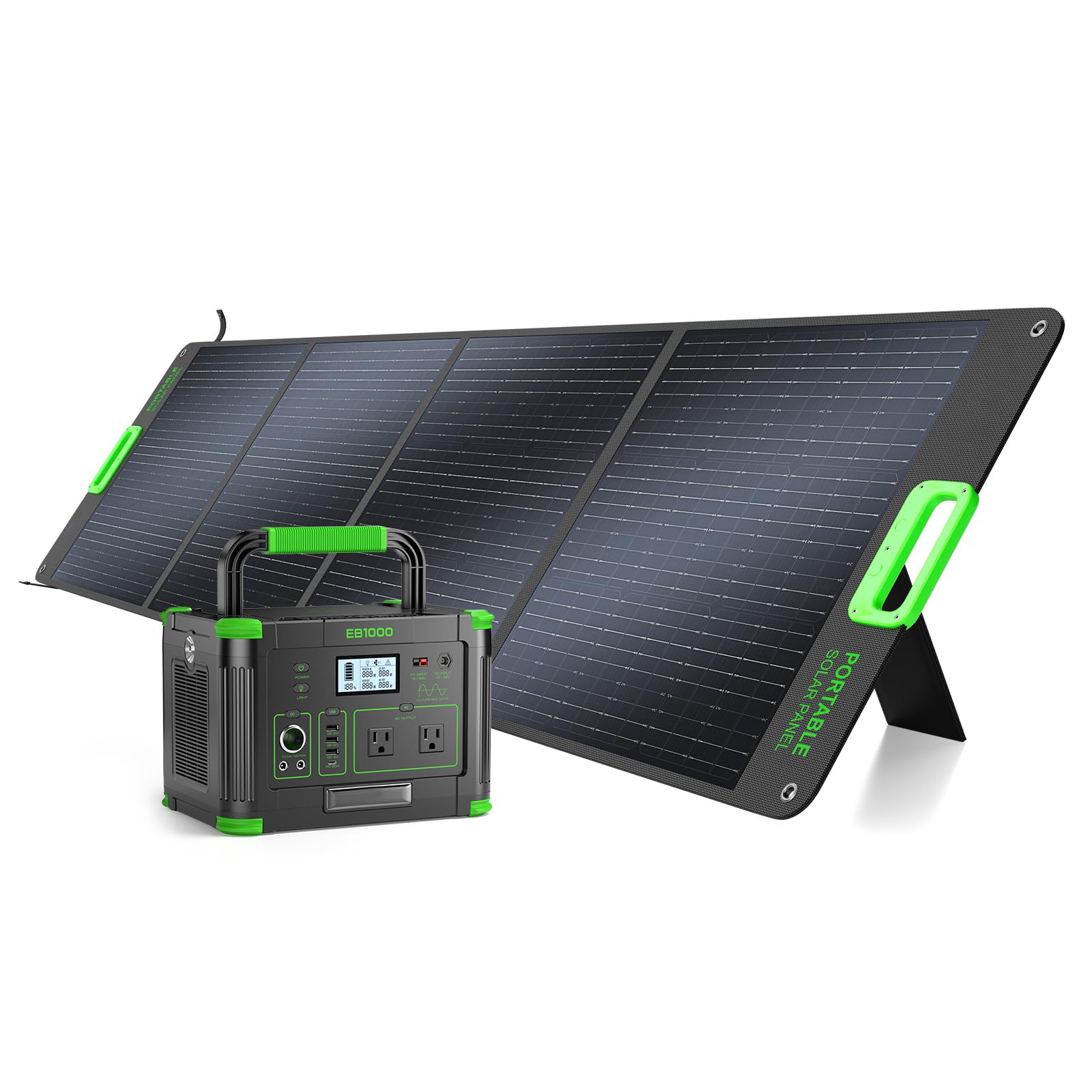 1000W Portable Solar Generator 200W Solar Panel for Hiking Exploration