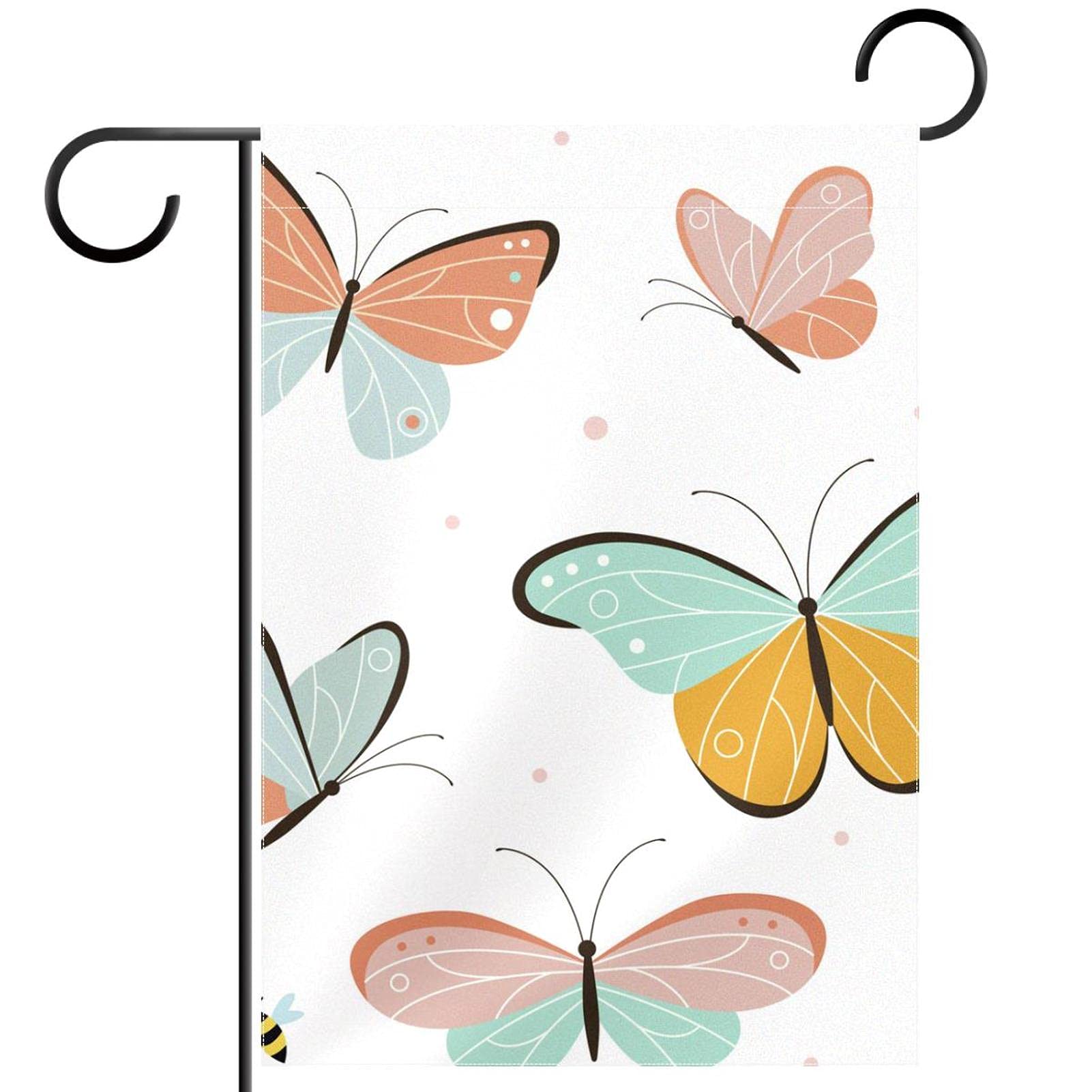 Drapeau de jardin papillon double face en polyester pongé pour décoration extérieure - 7