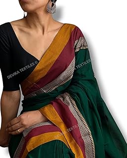 DEVIKA TEXTILES AVANI Border Narayanpeth Pure Handloom Cotton Sarees with Running Blouse Piece For Womens Price In India