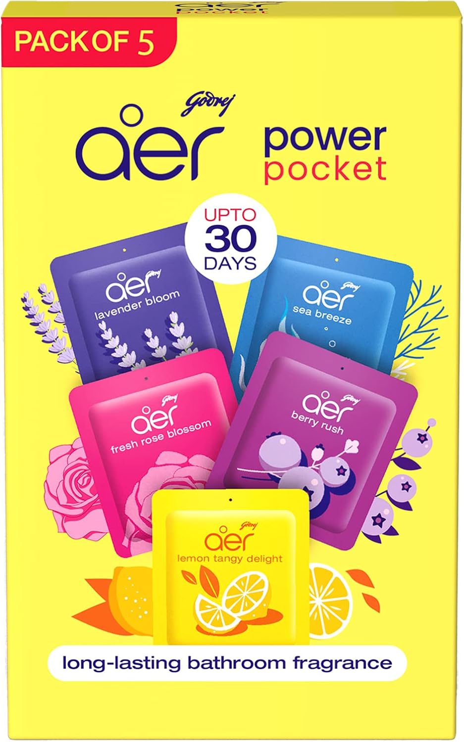 Godrej aer Power Pocket Air Freshener Bathroom and Toilet Lasts Up to