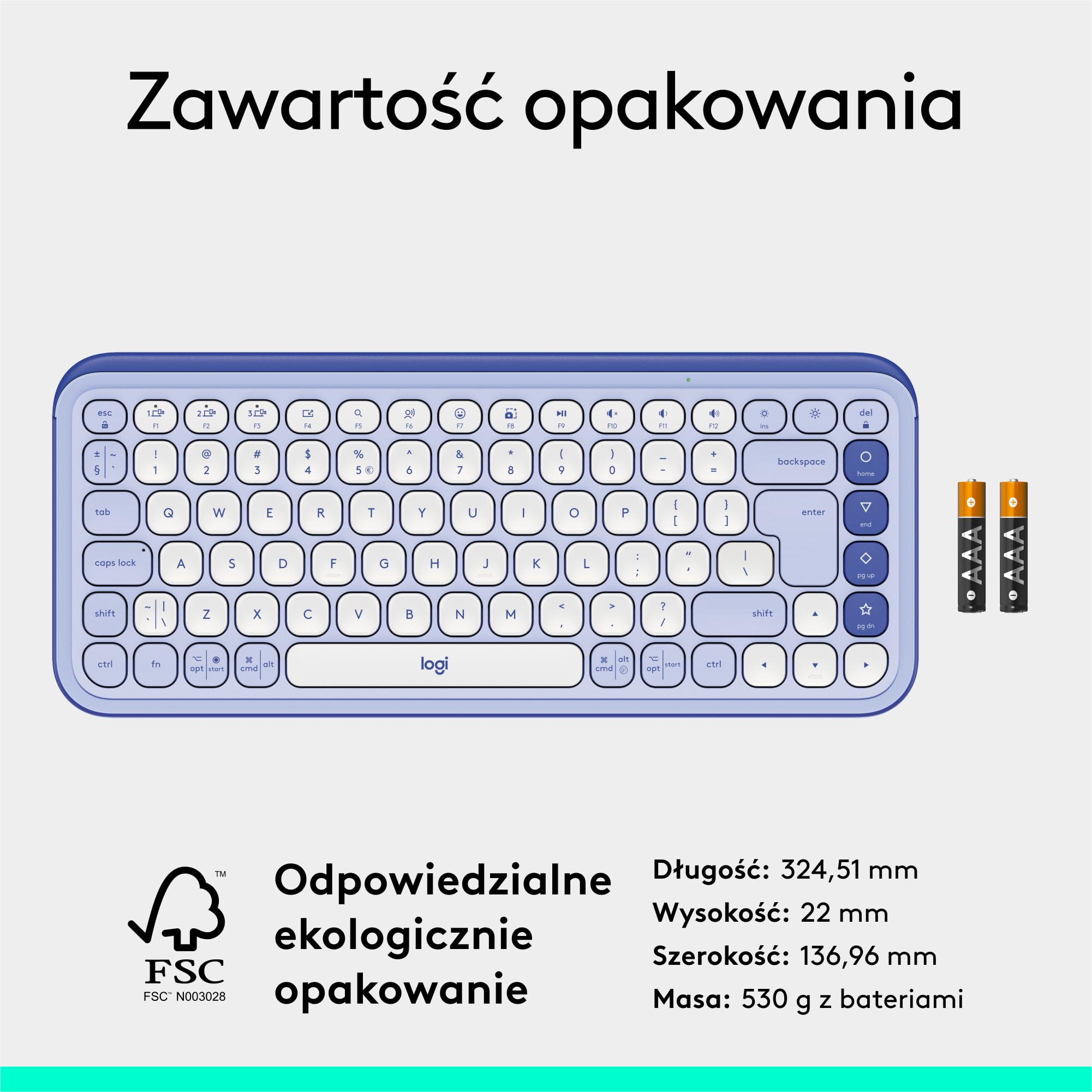 Logitech POP ICON KEYS, bezprzewodowa klawiatury Bluetooth, programowalne klawisze, funkcja Easy-Switch, do laptopa, tabletu, komputera PC, QWERTY układ US international - Liliowy