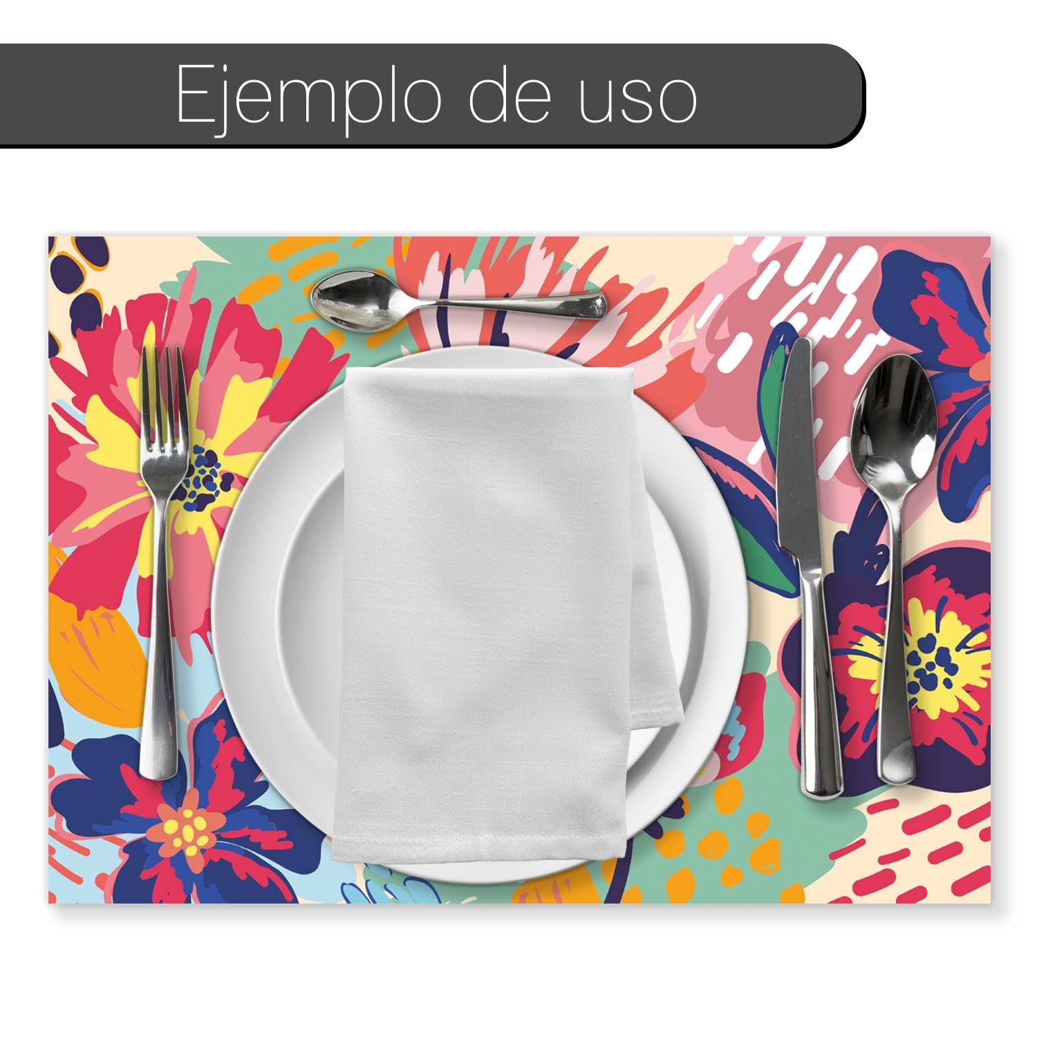 Younikat I 100 salvamanteles de mesa con diseño de flores de colores I DIN A3 I Cuadrados de papel I Diseño moderno I Manteles individuales desechables para gastronomía y hogar I dv_1021
