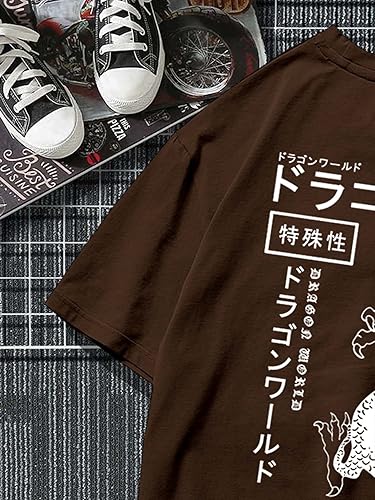 Miniatura 3 de COZYEASE Camiseta de manga corta con estampado de letras para hombre, casual, cuello redondo, camiseta de verano