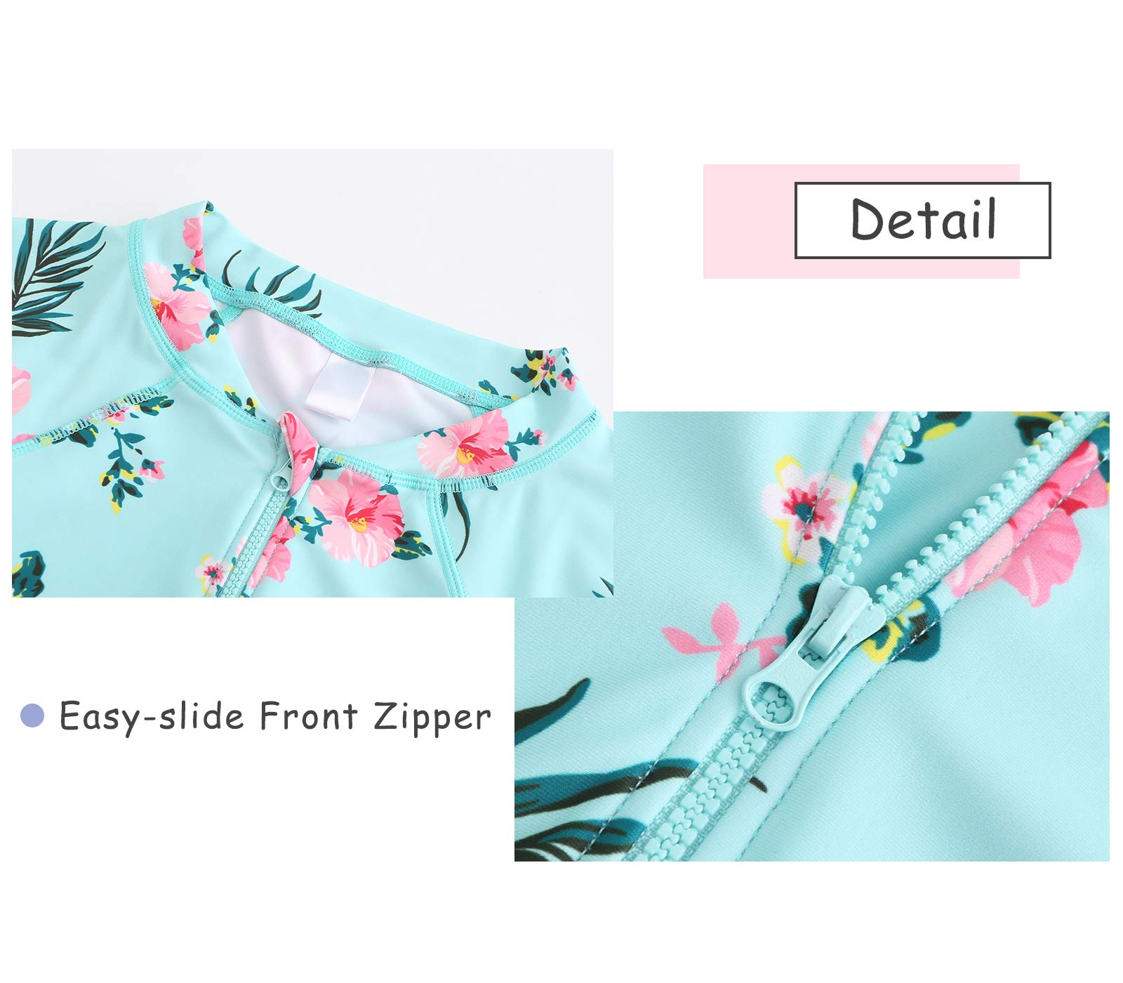 Girls Long Sleeve Swimsuit Kids One Piece Beach Rash Vest Girls Swimming Costume Age 5-16 Years