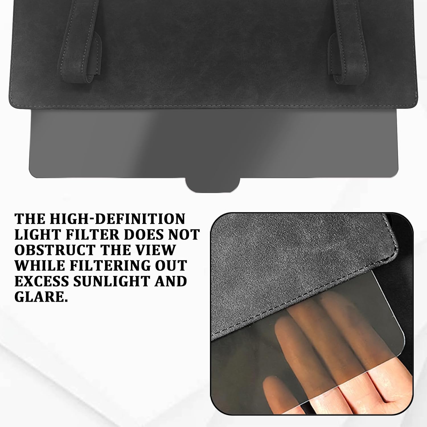 Sun Visor Extender for Car, 14.96" x 4.64" Anti-Glare Adjustable Sunvisor Extension Attachment for Car Visor, Clip-on Side Sunlight Blocker for Safe Driving, Universal for Most Trucks, SUVs(Gray)