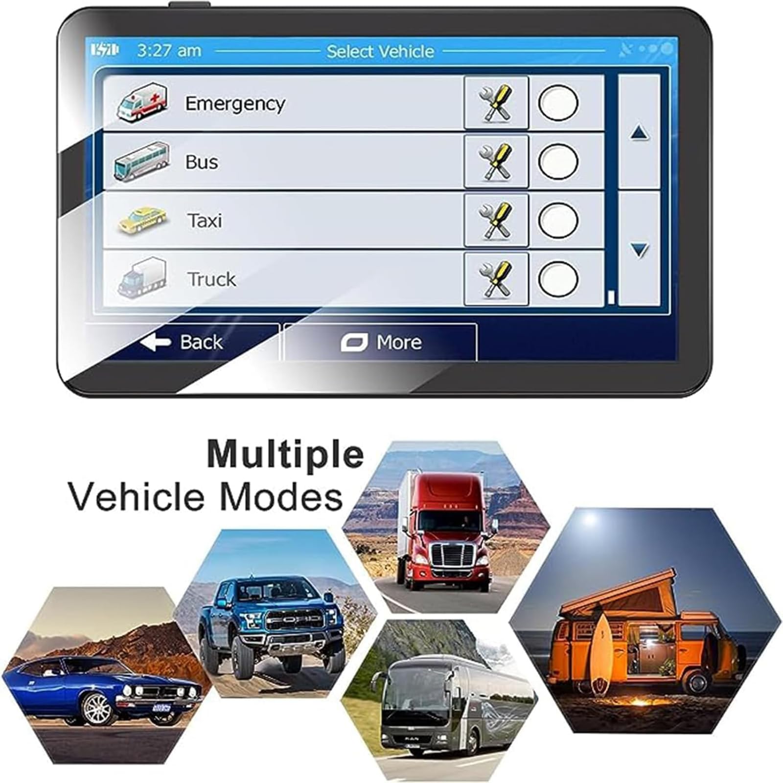 Navegador GPS 2.5D para Coche, Pantalla táctil de 7 Pulgadas, GPS de camión, Conductores comerciales, indicaciones de Voz Real, dirección de Giro, Alerta de cámara de Velocidad de Advertencia