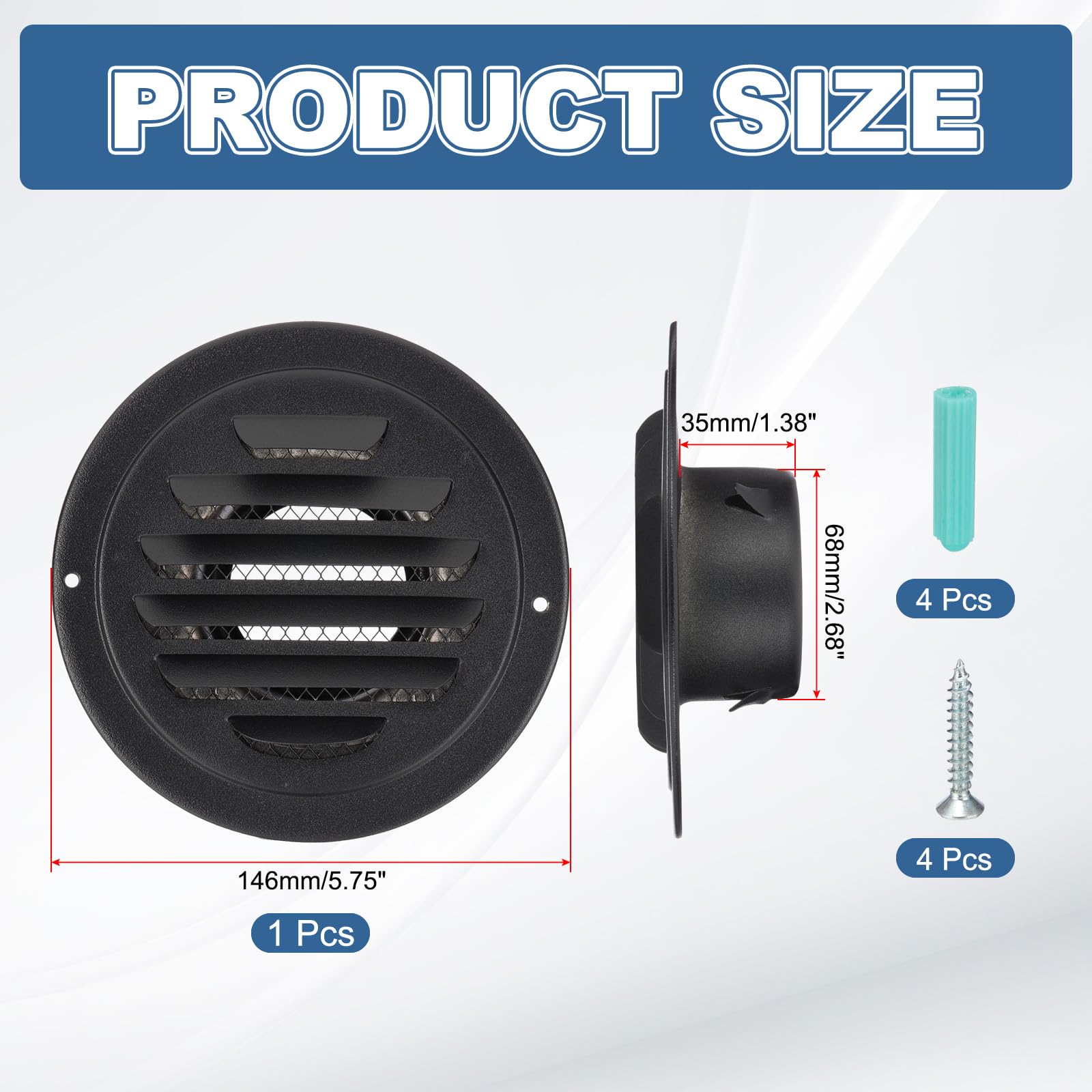 PATIKIL 3 Inch Round Air Vents - Image 2