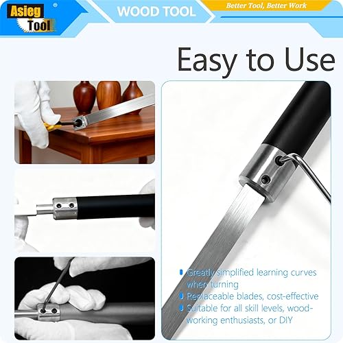 Miniatura 4 de Juego de herramientas de torneado de madera con punta de carburo para torno, cincel, barra de herramientas con cortador de inserción de carburo