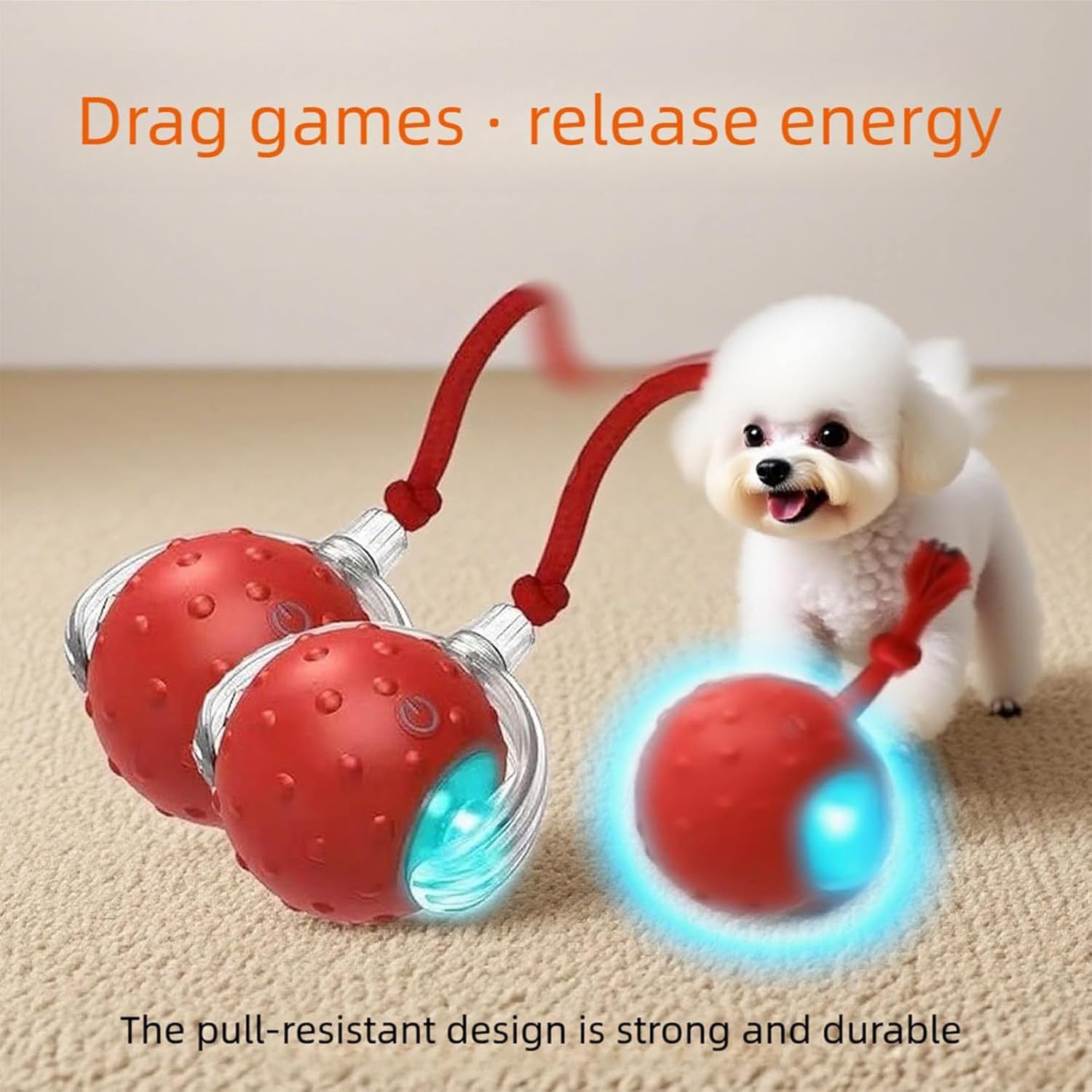 Tiny Fetch Ball Dog Toy, 2025 New Tiny Fetch Interactive Pet Toys, Smart 360° Rolling Rechargeable Dog Cats Ball, Pet Gifts for Dogs and Cats (2*pcs) - Image 3