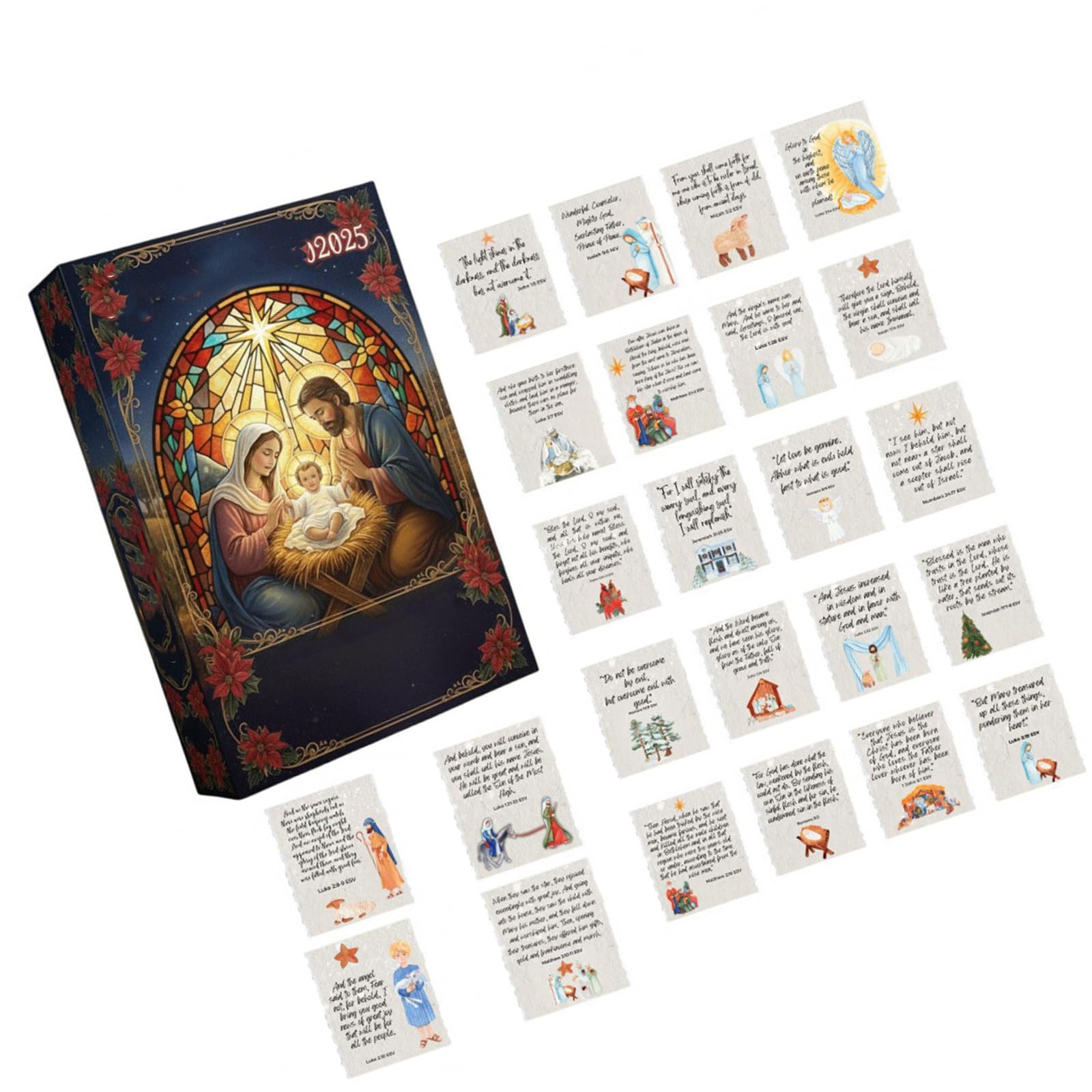 Kalttoy Nativity Scene Themed Christmas Advent Calendar with 24 Days of Surprises for Family Fun Activity and Home Decoration Christmas Advent Calendar