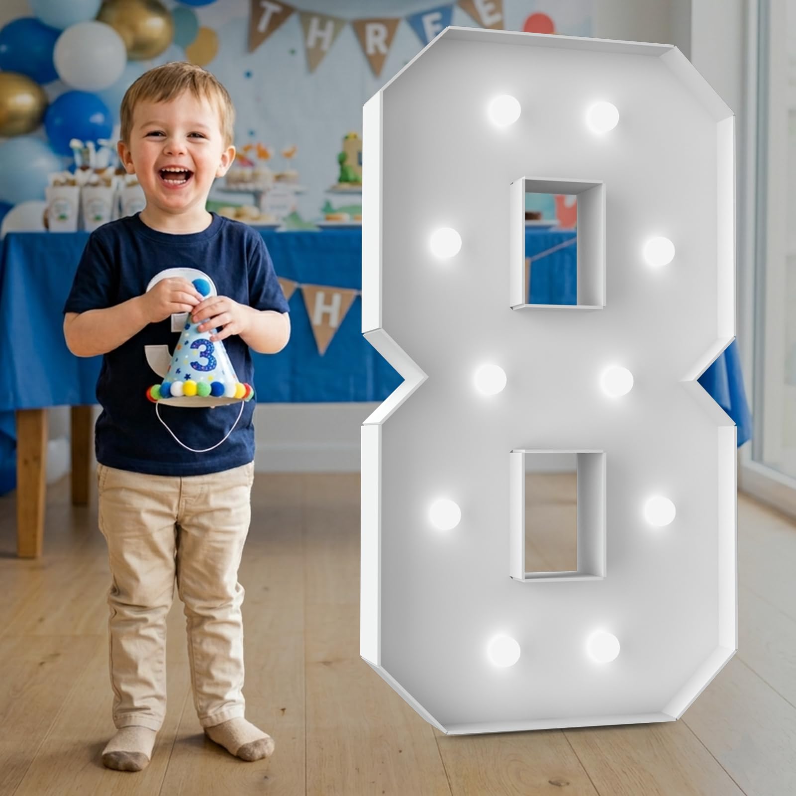 3FT Marquee Light Up Number - Marquee Numbers 3 Feet Tall, Large Led Sign For Baby Shower,Party,Birthday Decorations,Graduation,Prom(Number 8)