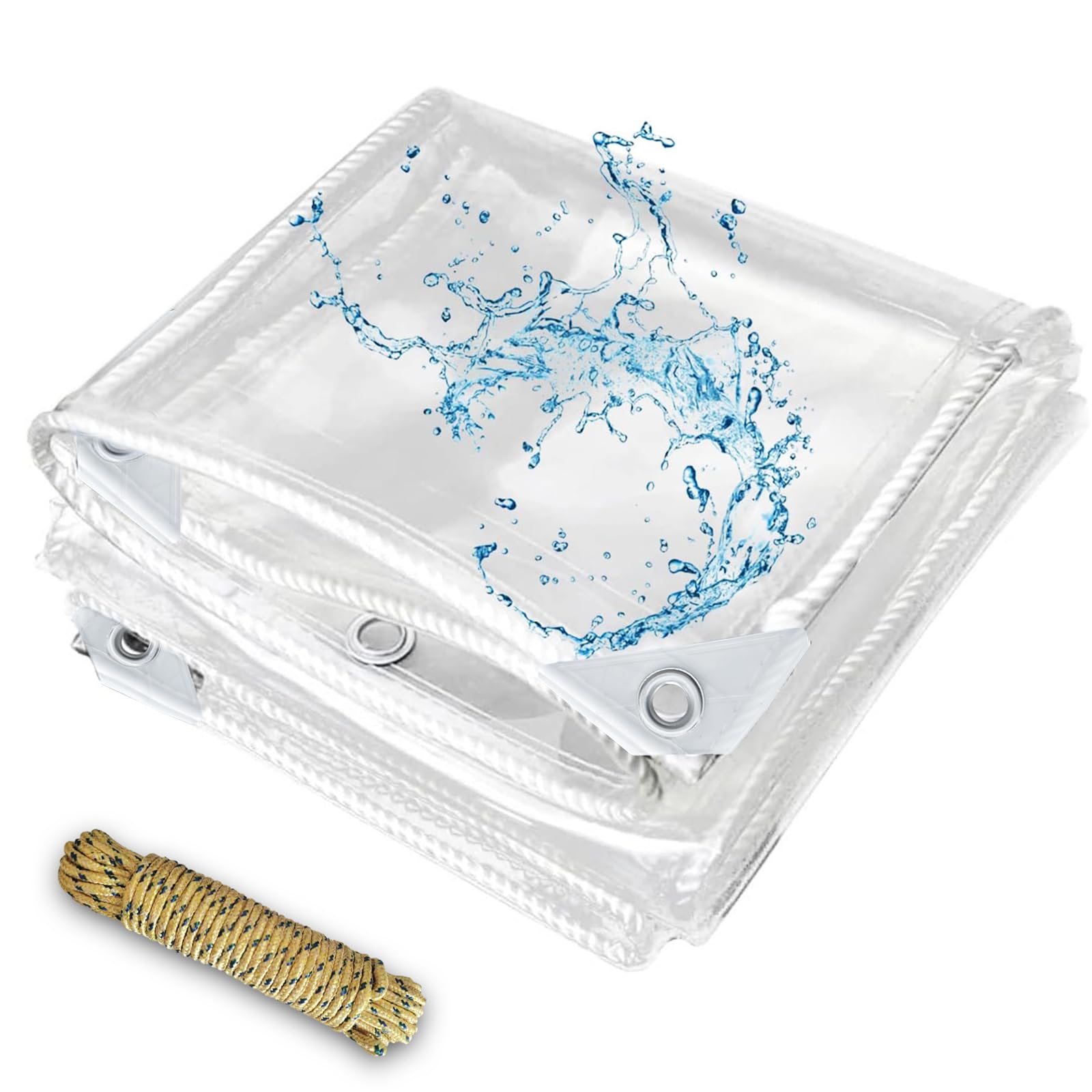 LCYFBE4x6 Ft Canopies Tarps Clear PVC Waterproof Cloth Tear Resistance Waterproof 0.35mm Vinyl Transparent Awning Canopy Patio Enclosure,Anti-Aging Insulation Soft Glass Tarpaulin