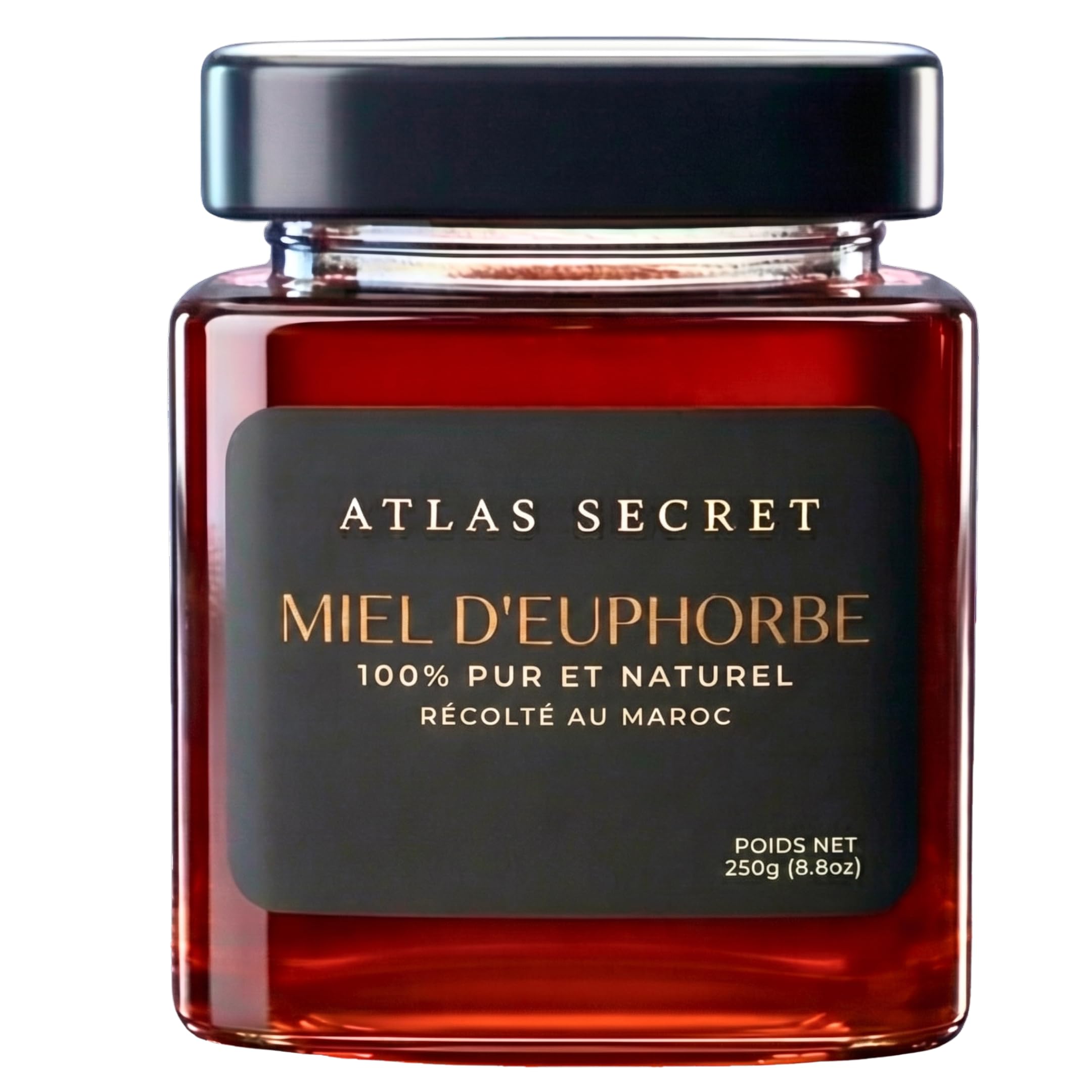 Miel de Daghmous (Euphorbe) 100% pur et naturel, récolté au Maroc, rare et authentique, fabrication traditionnelle, savoureux et intense, nombreuses vertus (maux de gorge, estomac, asthme, tension...)