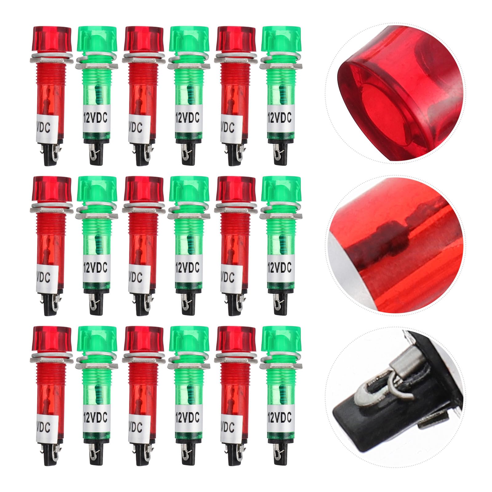POPETPOP Voyants Indicateurs LED 10mm 20 Pièces pour Congélateur et Armoire, Plastique Solide, Conductivité Forte, Connexion Facile pour Indication D'état et Alarme