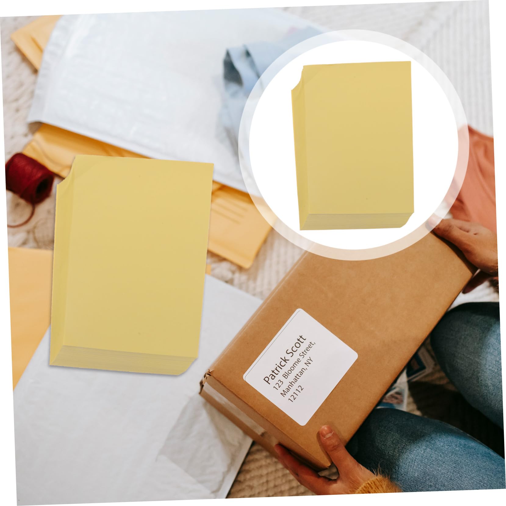 Happyyami 100 Fogli Carta Stampabile Bianca Etichette in Carta Per Fotocopie Buste Per Spedizione e Applicazioni Creative Compatibile Stampanti e Macchine Da Taglio Per Scrapbooking e Uso Co