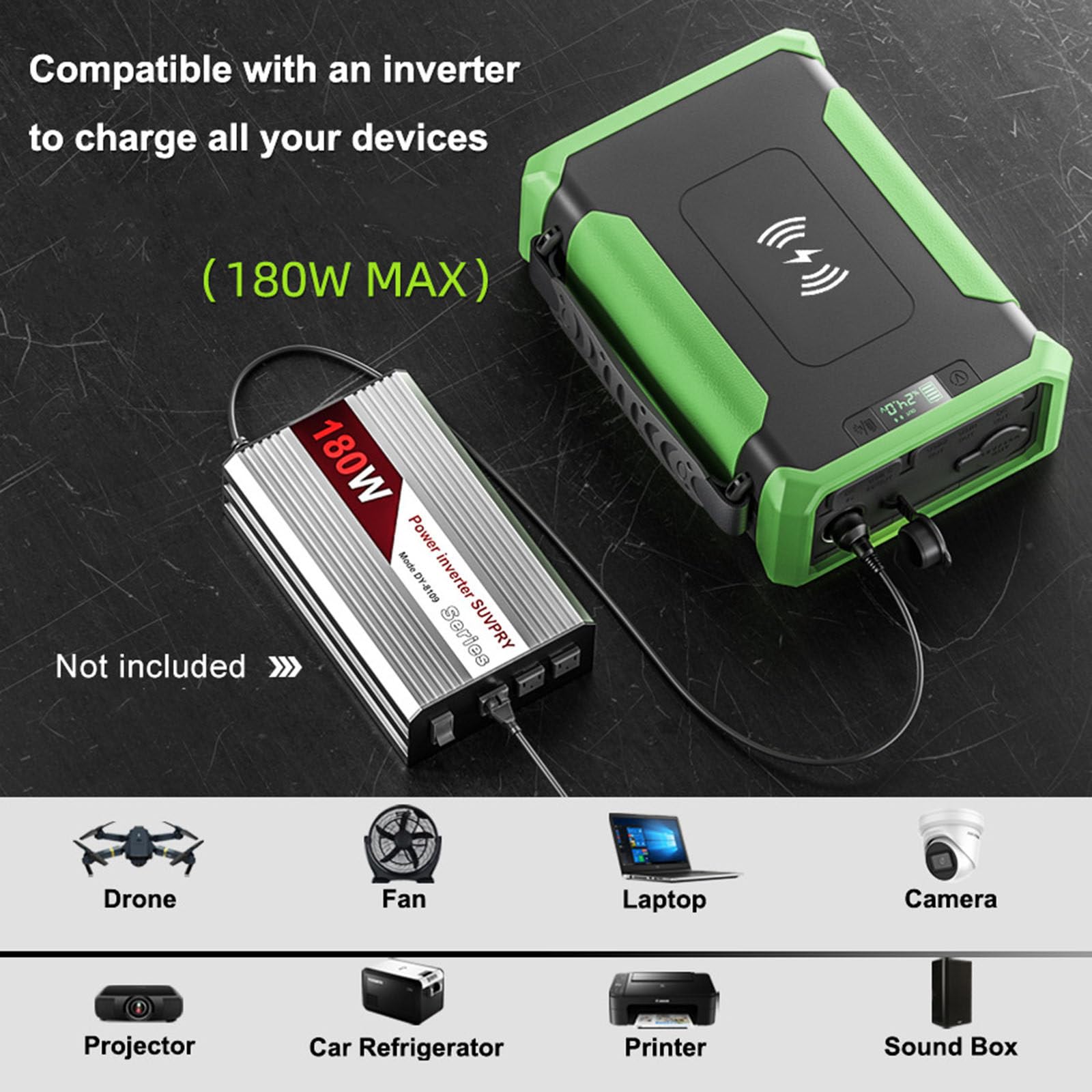 Power Bank Zewnętrzny przenośny laptop dużej mocy Bezprzewodowy bank mocy 96000 Mah Zasilacz magazynujący energię o dużej pojemności