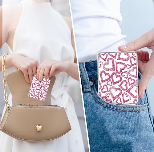 Miniatura 102 de Espejo de bolsillo, pequeño espejo de viaje con aumento, espejo cosmético portátil de doble cara con aumento para uso diario (mármol azul)